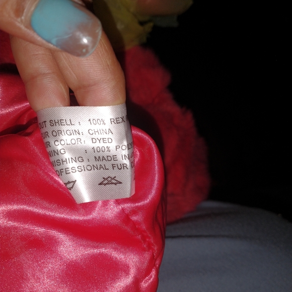 Gently used 100% Rex rabbit fur bomber jacket with hood - Picture 5 of 6